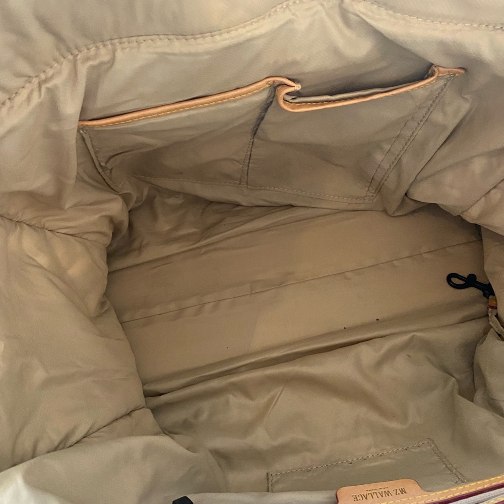MZ Wallace Cream and black Quilted Tote with Tan Trim - Picture 4 of 5